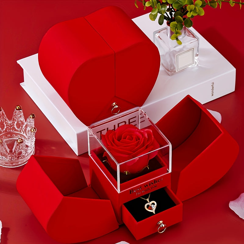 Red Rose Flower Gift Box