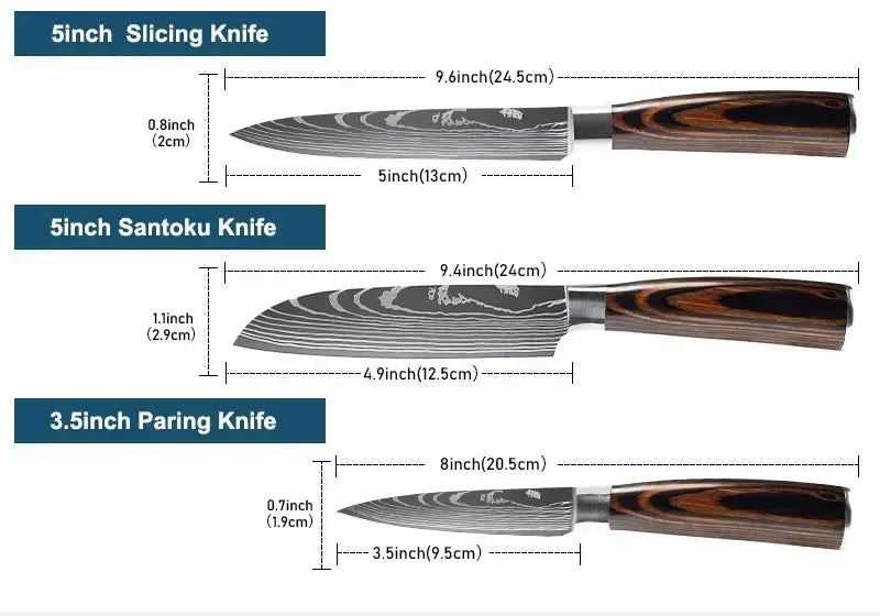 Professional Damascus Kitchen Knives