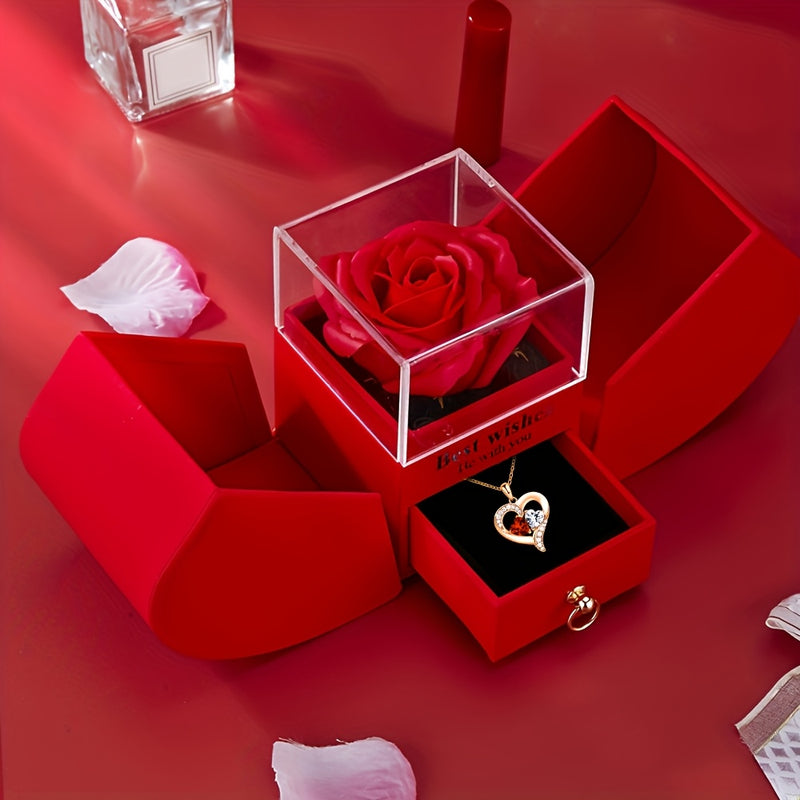 Red Rose Flower Gift Box